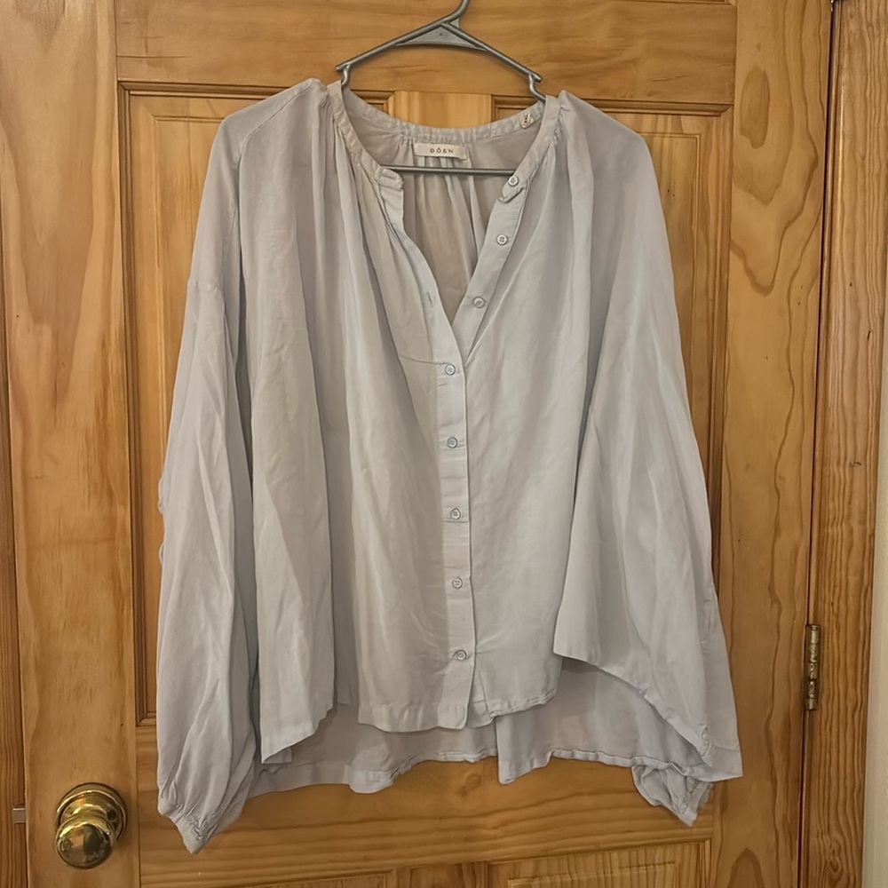 DOEN Jane Blouse in Powder Blue **read description**